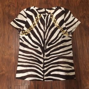 MICHAEL Michael Kors Zebra Studded Top Size Small